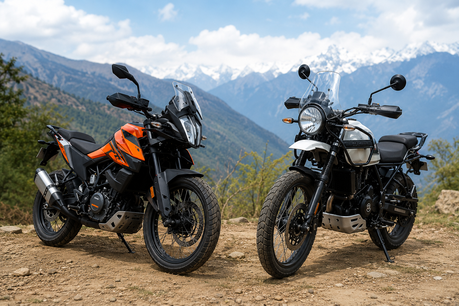 KTM 390 Adventure X vs Himalayan 450 front view