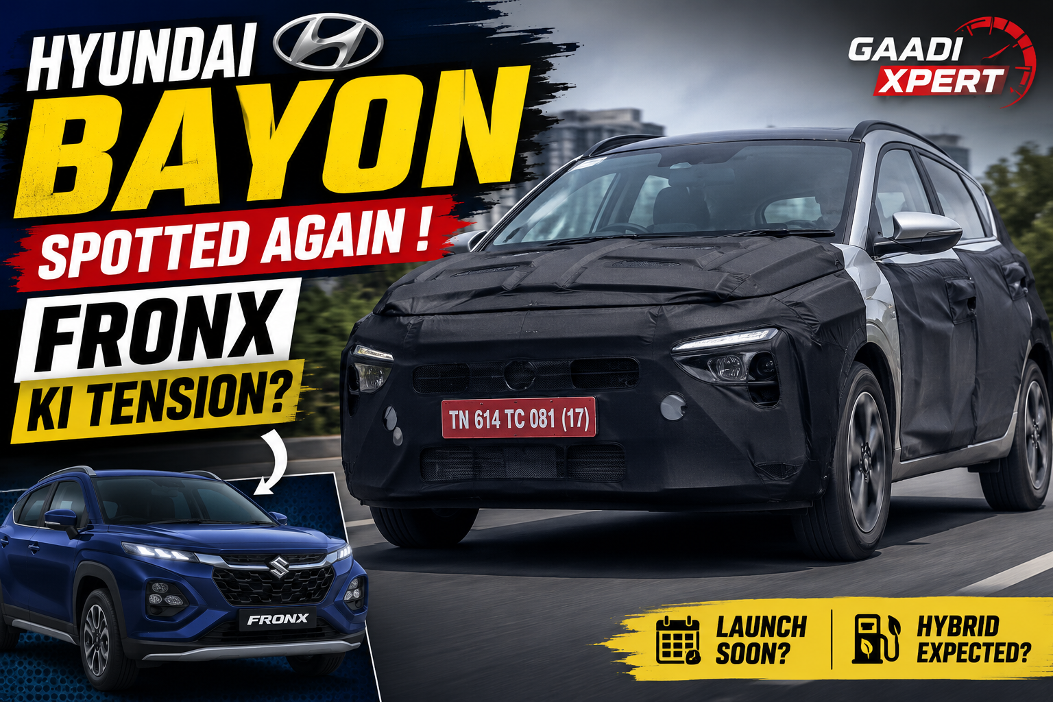 2026 Hyundai Bayon Spotted Testing Again – Is Maruti Fronx Facing a New Rival?