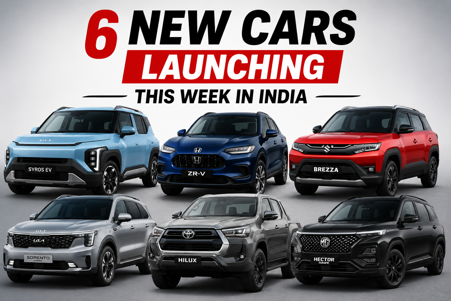 6 New Cars Launching This Week in India