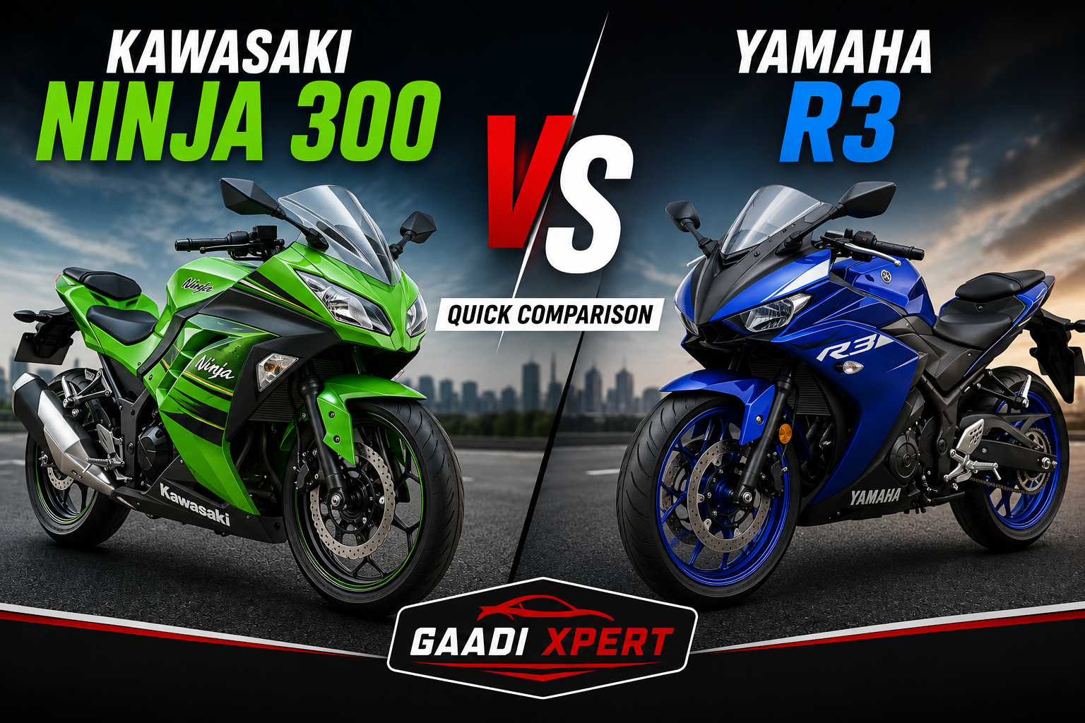 Kawasaki Ninja 300 vs Yamaha R3