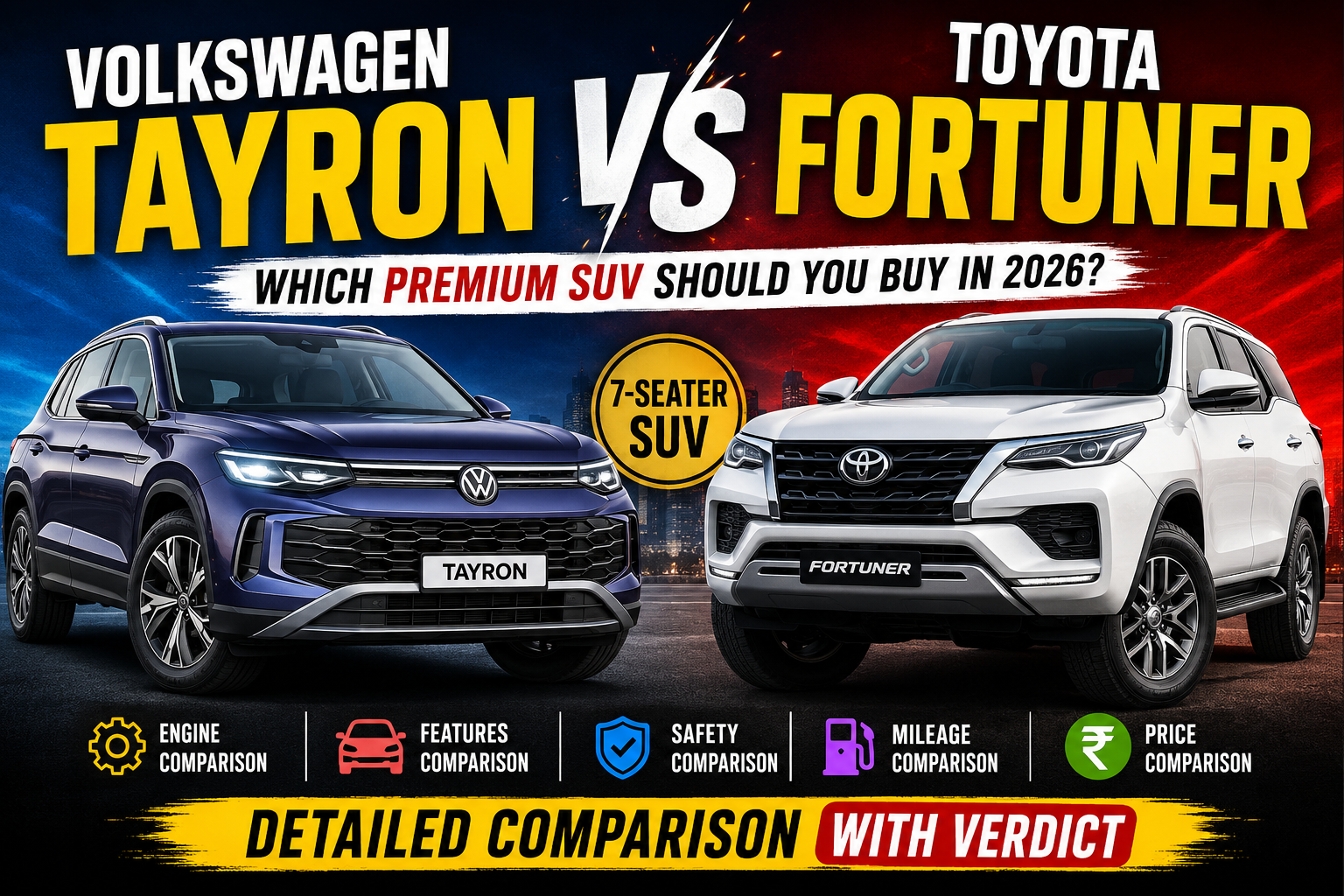 Volkswagen Tayron vs Toyota Fortuner