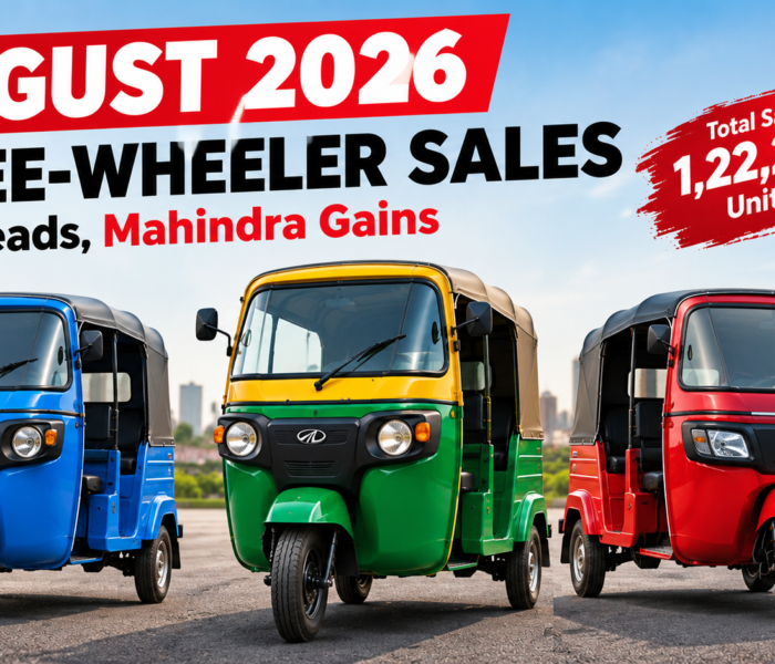 August 2026 three-wheeler sales